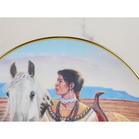Lozen Noble American Indian Women Year 1991 Porcelain 8 1/2" Wall Decor Plate - Picture 3 of 11